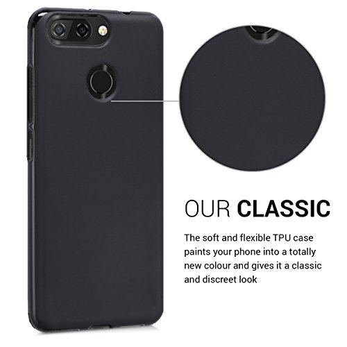 kwmobile Funda Compatible con ZTE Blade V9 Vita - Carcasa de TPU Silicona - Protector Trasero en Negro Mate