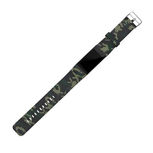 kwmobile Pulsera Compatible con Polar A360 / A370 - Brazalete de Silicona Camouflage en Negro/Verde Claro/Verde Oscuro