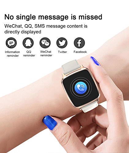 KWY Inteligente de Watch-rastreador de Ejercicios Impermeable Pantalla táctil Completa Reloj de la Aptitud SmartWatch Bluetooth con Ritmo cardíaco/Monitor de sueño para iOS Android