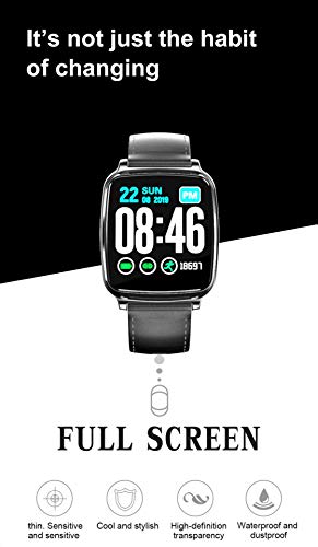 KWY Inteligente de Watch-rastreador de Ejercicios Impermeable Pantalla táctil Completa Reloj de la Aptitud SmartWatch Bluetooth con Ritmo cardíaco/Monitor de sueño para iOS Android