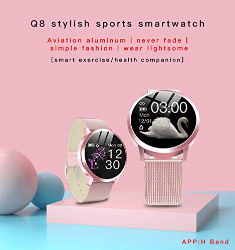 KWY Reloj Elegante Reloj de la Aptitud-Monitor de Ritmo cardíaco Reloj Digital Resistente al Agua IP67 con calorías Paso Registro de sueño, SmartWatch Compatible iOS Android