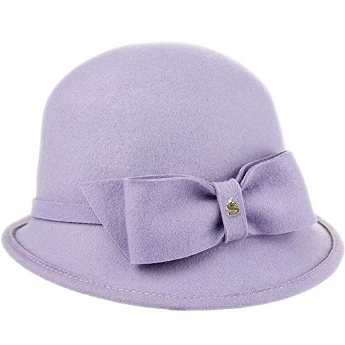 kyprx Boina de Lana para Mujer, Gorro de Lana para Mujer, Gorra para niños británica, Tendencia de Pieles, Madre, niña, niño Morado