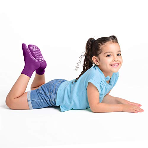 LA Active Calcetines Deportivos Antideslizantes - 6 Pares - Bebé Niño Pequeño Infante Recién Nacido Chicos Chicas Anti Deslizante/Patinazos (Arcoíris, 4-7 Años)