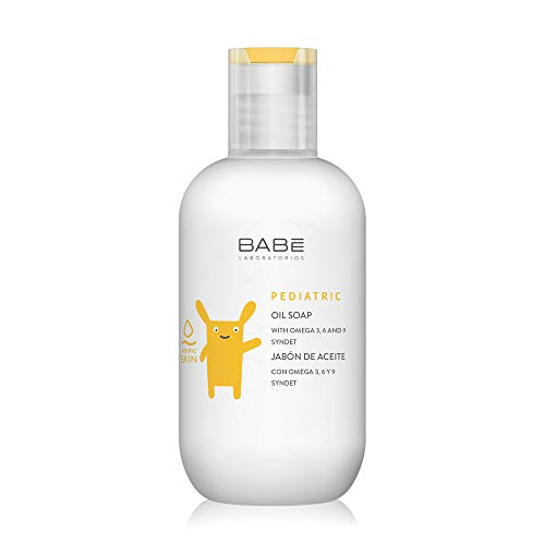 Laboratorios Babé - Jabón de Aceite Pediátrico 200 ml, Gel Corporal, Piel Atópica, Dermatitis, Reparación de la Piel, Piel Muy Seca, Reestructurante, Hidrantante, Nutritivo