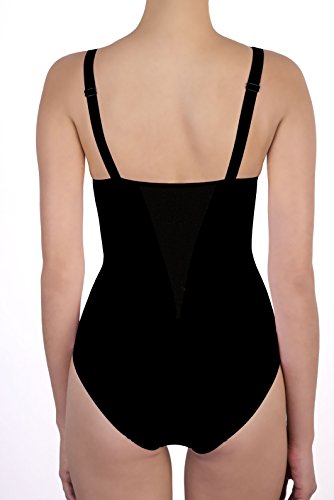 Lady Bella P6738 Body Reductor para Mujer en Copas D - Faja Moldeadora sin Aros, preformada, no Acolchada y sin Costuras - Body Interior de Doble Tela para un Vientre Plano (Blanco, 100D)