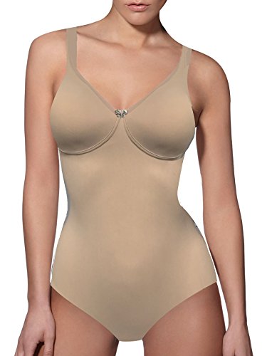 Lady Bella PA0785 Body Reductor para Mujer en Copas C - Faja Moldeadora sin Aros y sin Costuras - Body Interior de Microfibra Transpirable con Tirantes Anchos, Vientre Plano (Beige, 105C)