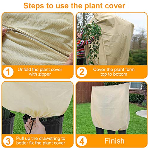 Landrip Saco Cubre Plantas 180 x 120CM, Manta Protectora para el frío para Plantas 70 g/m²