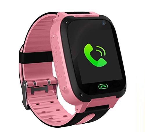 LDB Reloj Inteligente para Niños, SmartWatch Niños LBS Tracker SOS Impermeable Pantalla Táctil Llamada Bidireccional cámara de 3-12 Años Perfecto Regalo de Cumpleaños para Niños Niñas (Rosa Clara)