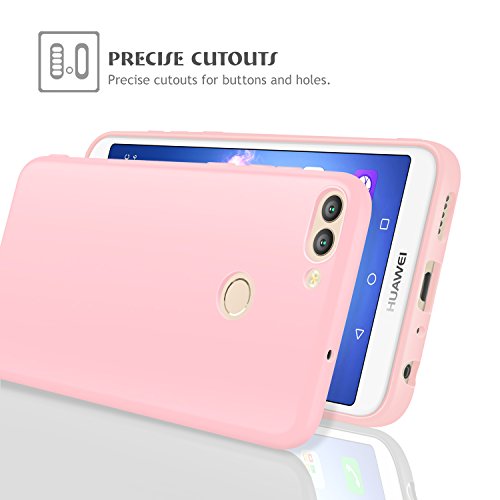 Leathlux 6X Funda Huawei P Smart, Carcasas 6 Juntas Ultra Fina Silicona TPU Gel Protector Flexible Colores Case Cover para Huawei P Smart/Huawei Enjoy 7S 5.65" - Blanco Rosa Verte Azul Rojo Negro