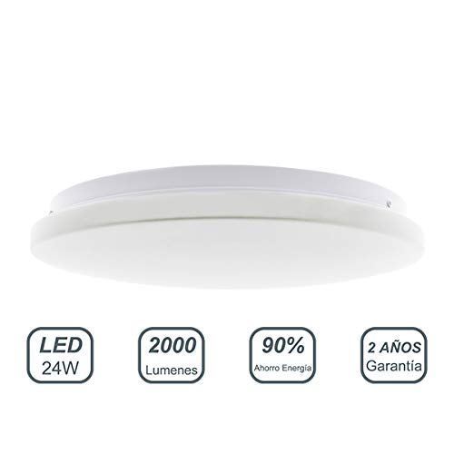 LED Lámpara de Techo 24W Interior Plafón Moderna LED de Techo Redonda Ultra fina IP 20 170-265V AC SMD 2835 Epstar Vida útil 30000 Horas De Baño Pasillo Cocina Sala Salón Comedor (Circular Ice, 24W)