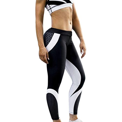 Leggings Yoga Mujer Pantalones Deportivos Mujer Largos Leggings para Running Deportes 3D Impresión Pantalones Push up Mujer Legging Pantalon Fitness Polainas de Gimnasio (Negro, M)