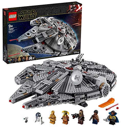 LEGO Star Wars TM - Halcón Milenario, Juguete de Construcción de Nave Espacial, Incluye Minifiguras de Finn, Chewbacca, Lando, C-3PO, R2-D2 y otros, Inspirado en La Guerra de Las Galaxias (75257)