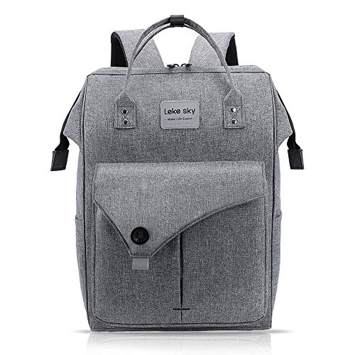 Lekesky Mochila Antirrobo Impermeable, Mochila para Portátil 15,6 Pulgadas Unisexo, Multifuncional Mochila Portátil para Negocio, Viaje, Trabajo - Gris