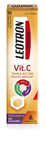 LEOTRON Vitamina C - 18 Comprimidos - Complemento alimenticio con vitamina C, zinc y selenio con edulcorantes