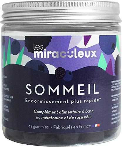 Les Miraculeux - Sueño - Bonbones Gummies - Suplemento Alimenticio Natural Vegano - Melatonina, Toronjil, Escoltzia, L-Teanina - Cura de 21 días (2 gomitas por día)