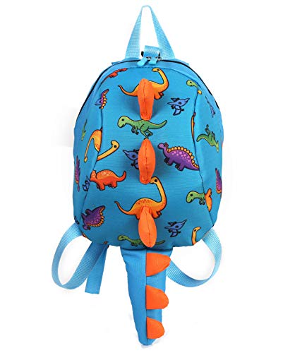 LESNIC Mochila para Niños Guarderia Niño Mochila Anti Perdió Dinosaurio Mochila Escolar con Correa de Arnés de Seguridad Mochila Escolar Infantil Bebe (Celo Azul)