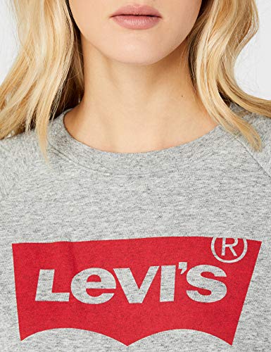 Levi's 29717, Sudadera Para Mujer, Gris (Fleece Batwing Smokestack Htr 0), Medium