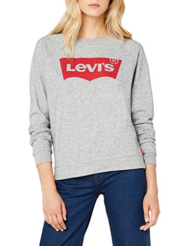 Levi's 29717, Sudadera Para Mujer, Gris (Fleece Batwing Smokestack Htr 0), Medium