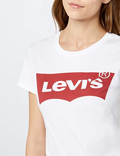 Levi's The Perfect Tee, Camiseta, Mujer, Blanco (Batwing White Graphic 53), M