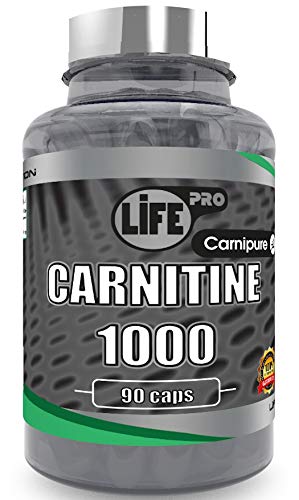 Life Pro Carnitine 1000 Carnipure para contribuir a perder peso – Quemagrasas para ayudar a definir la musculatura y aportar energía – Termogénico para acelerar el metabolismo – 90 cápsulas