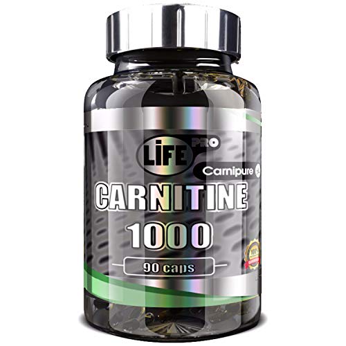 Life Pro Carnitine 1000 Carnipure para contribuir a perder peso – Quemagrasas para ayudar a definir la musculatura y aportar energía – Termogénico para acelerar el metabolismo – 90 cápsulas