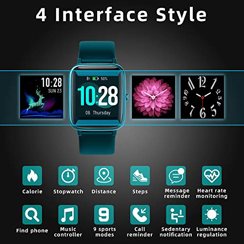 LIFEBEE Smartwatch, Reloj Inteligente Impermeable IP68 para Hombre Mujer niños, Pulsera de Actividad Inteligente con Monitor de Sueño Contador de Caloría Pulsómetros Podómetro para Android iOS