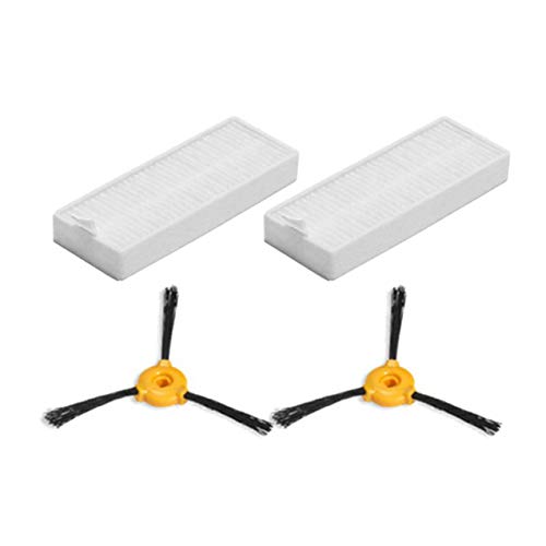 LIGH Cepillos Laterales para aspiradora robótica Cepillo HEPA Filtro de filtros para Conga Slim 890 Accesorios para Piezas de aspiradora Robot