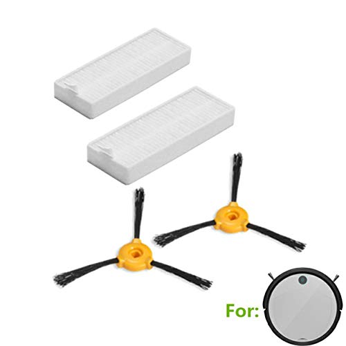 LIGH Cepillos Laterales para aspiradora robótica Cepillo HEPA Filtro de filtros para Conga Slim 890 Accesorios para Piezas de aspiradora Robot