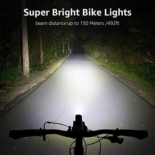 Lighting EVER LE Luz LED de Bicicleta, Linterna Bicicleta Impermeable, Zoom Regulable, Potente 3 Modos 200 lúmenes, Luz Delantera y Luz Trasera, Reflector, para Ciclismo Pilas Incluidas