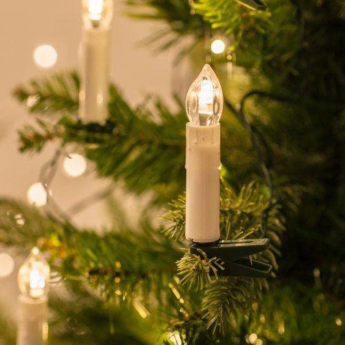 Lights4fun 50 Velas LED a Pilas con Clip para Arbol de Navidad y Uso en Interiores