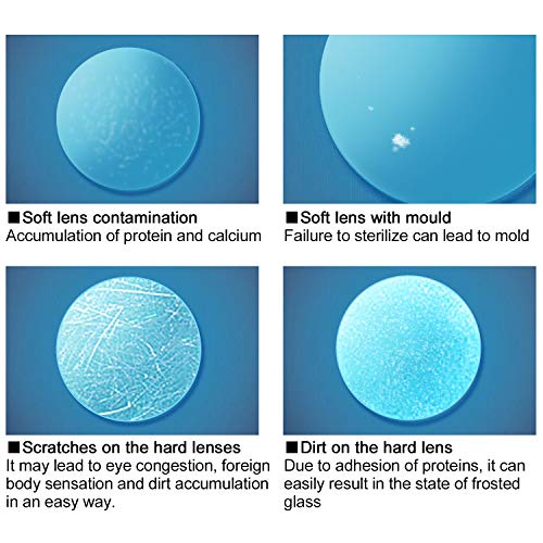 Limpiador de lentes de contacto, limpiador ultrasónico de lentes de contacto con cargador USB, ajuste de lente suave, lente duro, lentes de contacto, lentes de color, lentes RGP y lentes OK