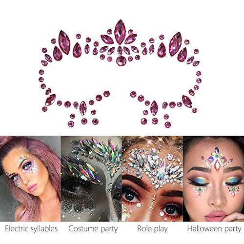 LINVINC Gemas Faciales - Pegatinas de Joyas Faciales Tatuaje temporal Cara Cejas Pegatinas corporales para la fiesta del festival,YT-59