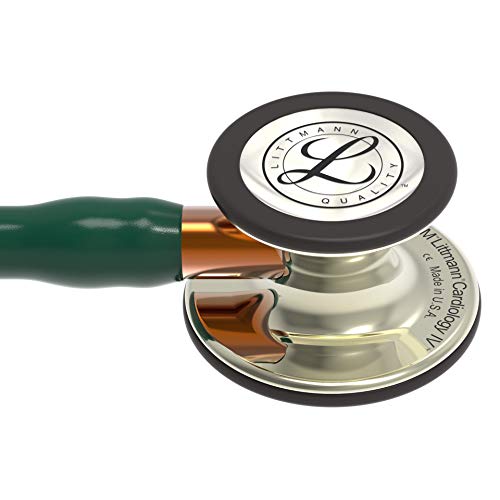 Littmann Cardiology IV Edición Vástago Especial con Grabado Incluido y Linterna Pupilar de Regalo (Champagne Edition/Verde Oscuro/Vástago Naranja)