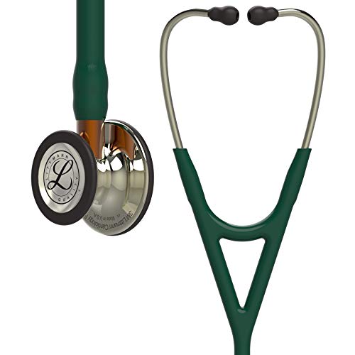 Littmann Cardiology IV Edición Vástago Especial con Grabado Incluido y Linterna Pupilar de Regalo (Champagne Edition/Verde Oscuro/Vástago Naranja)