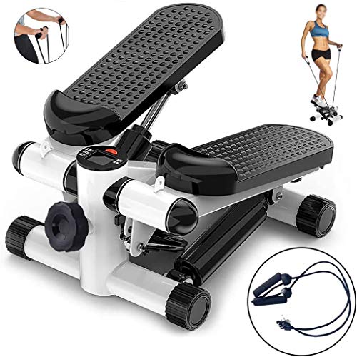 LJBOZ Swing Stepper, Mini Stepper Ejercicio Aparatos para Hacer Ejercicio en Casa, con Pantalla LCD y Cuerdas de Resistencia, para Usuarios Principiantes y Avanzados