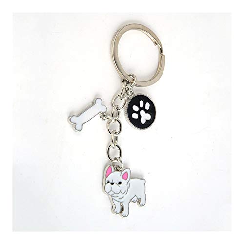 Llavero del llavero Bulldog Francés llave del coche de Cadenas lindo Llavero de metal regalos Titular del perro casero colgante del encanto del bolso del anillo llave clave de hombres de las mujeres