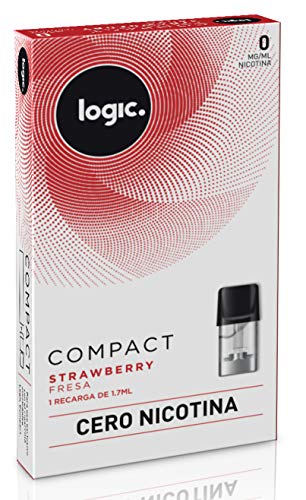 Logic. Recargas sin nicotina para vapeador electrónico, sabor fresa - 1.7 ml