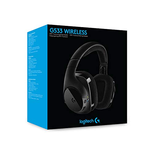 Logitech G533 Auriculares Gaming Inalámbricos, 7.1 Surround DTS Headphone:X, Transductores 40mm Pro-G, Micrófono, 2, 4 GHz Inalámbrico, Batería de 15 Horas, PC/Mac, Negro