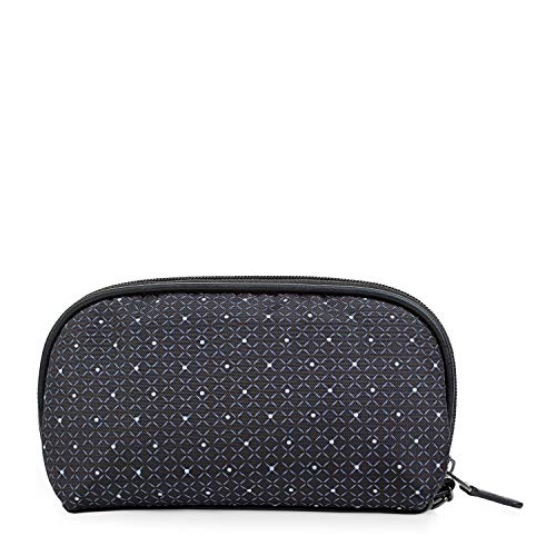 Lois - Bolso de Mujer de Mano Pequeño con Asa. Casual. Ranuras par Tarjetas. Lona Estampada y Bordada - Cuero PU. Calidad Marca y Diseño. Práctico y Resistente. 96108, Color Negro