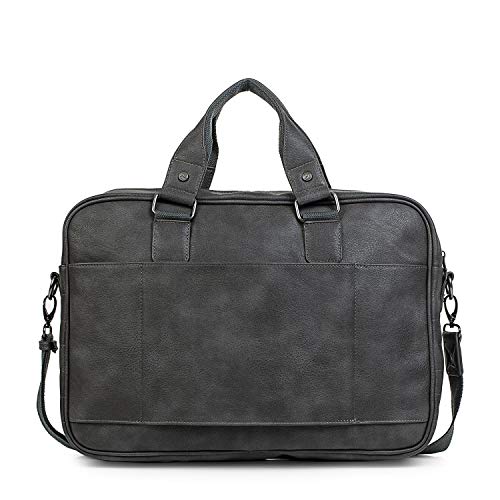 Lois - Cartera Portadocumentos Unisex Ordenador Portátil 15". Bolso de Mano. Cuero PU. Original Elegante Práctico, Resistente y Ligero. Bonito Diseño. 96540, Color Gris Oscuro