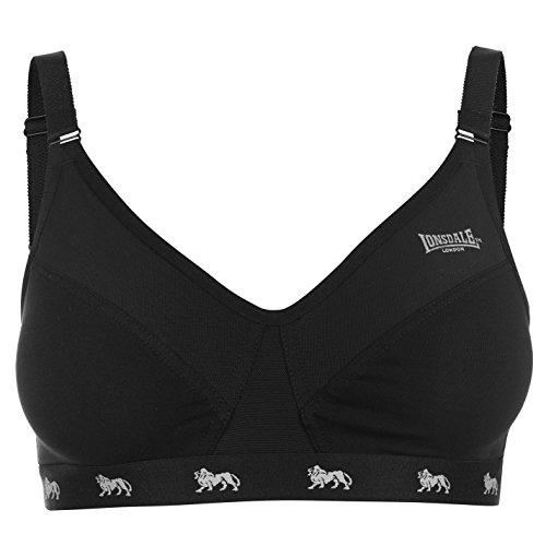 Lonsdale - Sujetador deportivo para mujer, ajustable, color negro, talla 38 C