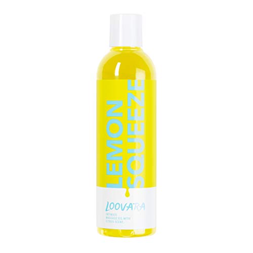 Loovara Lemon Squeeze - aceite para masajes eróticos (250 ml) | aceite sensual estimulante con aroma cítrico | preliminares de ensueño | ingredientes naturales, dermatológicamente testados | vegano