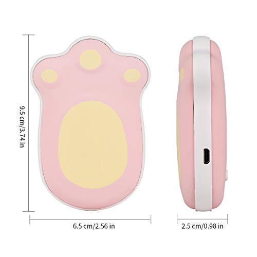 LOVMOV Calentadores de Manos Recargables, 5600mAh Power Bank Calefacción de Doble Lado, USB portátil de Bolsillo eléctrico Calentadores de Manos para Caminar, Invierno frío (Rosa)