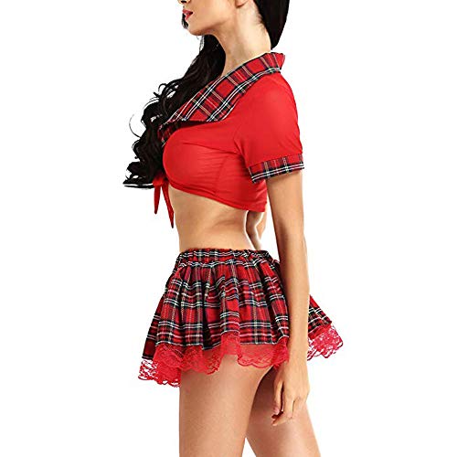 Luckycat Lenceria Sexy Mujer, Picardias Disfraces Escolar Uniforme Colegiala Atractiva Falda，Ropa Erótica Mujer Sexy Lencería De Dormir