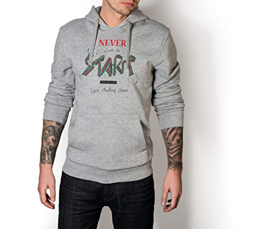 LuckyTshirt nunca tarde para empezar porque Life`s Starting Over T Sudadera con capucha de entrenamiento Gris gris L