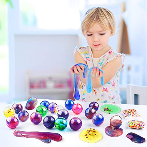 Luclay Galaxy Slime Kit de 18 Paquetes de Gelatina Pegajosa de Masilla Suave Elástica Metálica - para Fiestas de Niños y Adultos