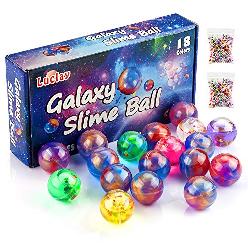 Luclay Galaxy Slime Kit de 18 Paquetes de Gelatina Pegajosa de Masilla Suave Elástica Metálica - para Fiestas de Niños y Adultos