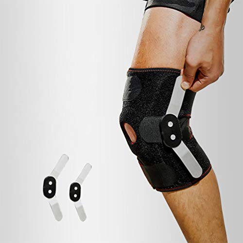 LUOEM Rodillera con Estabilizadores Laterales Protector de Rodilla para Hombres Almohadillas de Rótula Ajustables para Soporte de Rodilla