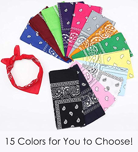 Luxina Paquete de 6 Unidades 100% Algodón Bandanas Grandes de Paisley Pañuelo Multiusos Bandanas de Vaquero Bufanda de Cara Venda Diademas Unisex 22 x 22 Pulgadas