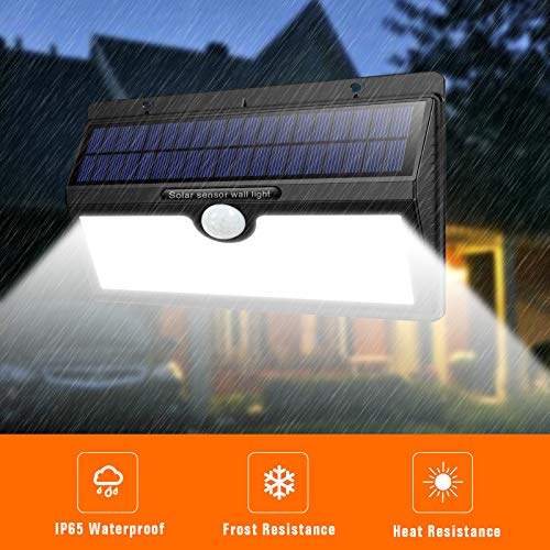 Luz Solar Exterior 138 LED, Feob Luces Solares Exterior con Sensor de Movimiento Gran Ángulo 270° 2500mAh Lámpara Solar Exterior Inalámbrico Impermeable 3 Modos Inteligente Foco Solar para Jardín